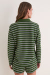 Forest Stripe Pique Emmett Boyfriend Polo