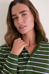 Forest Stripe Pique Emmett Boyfriend Polo