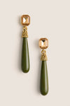 Amber and Sage Drop Earrings