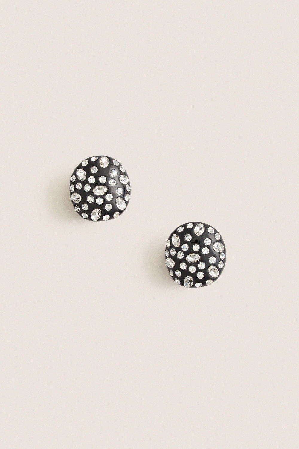 Black and Crystal Embellished Studs