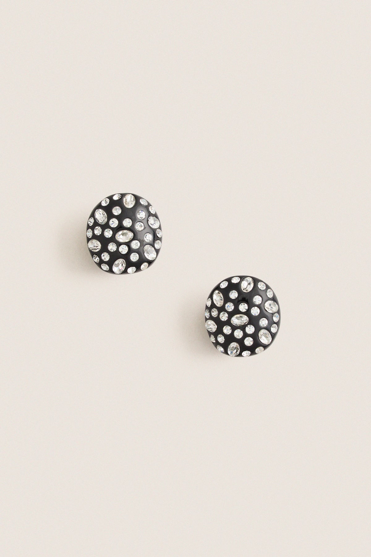Black and Crystal Embellished Studs