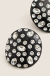 Black and Crystal Embellished Studs