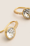 Crystal Bezel Mini Drop Earrings
