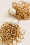 Pearl and Gold Beaded Earrings