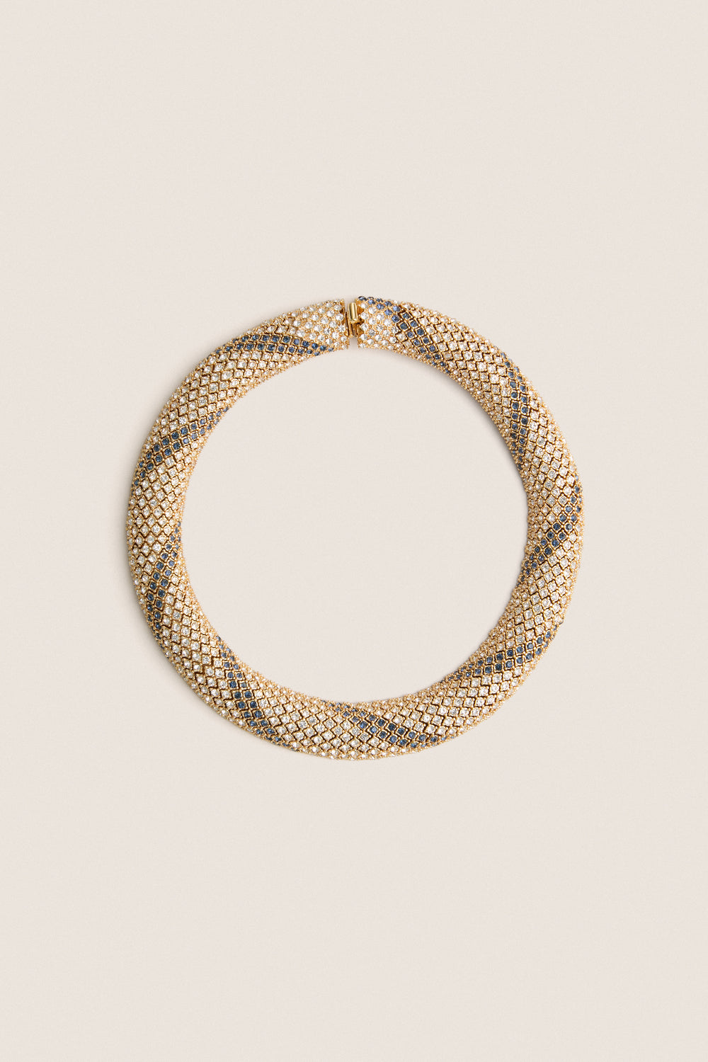 Sapphire and Crystal Collar Necklace