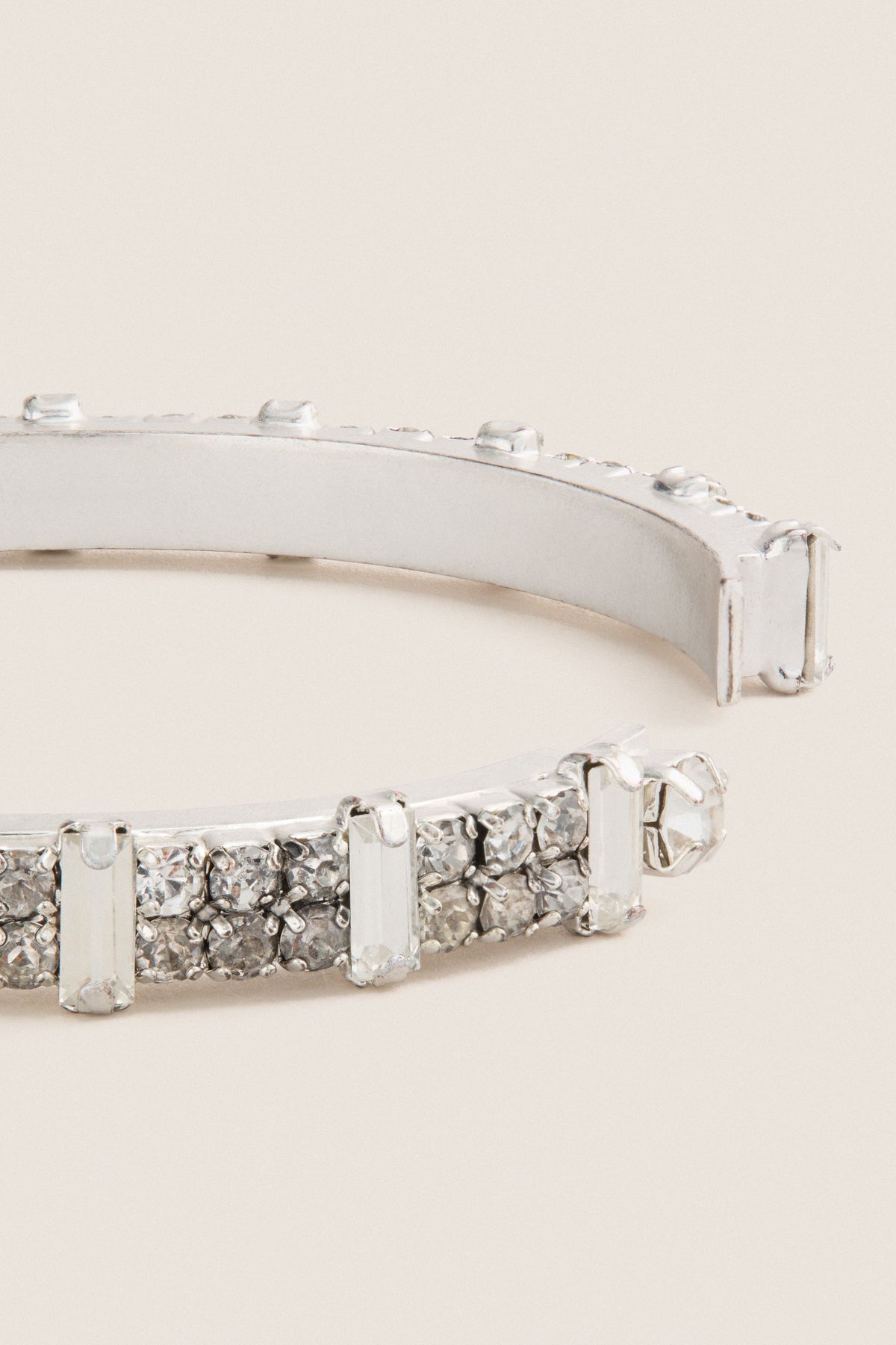 Silver and Crystal Clasp Bracelet