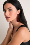 Oxblood Beaded Drop Earrings