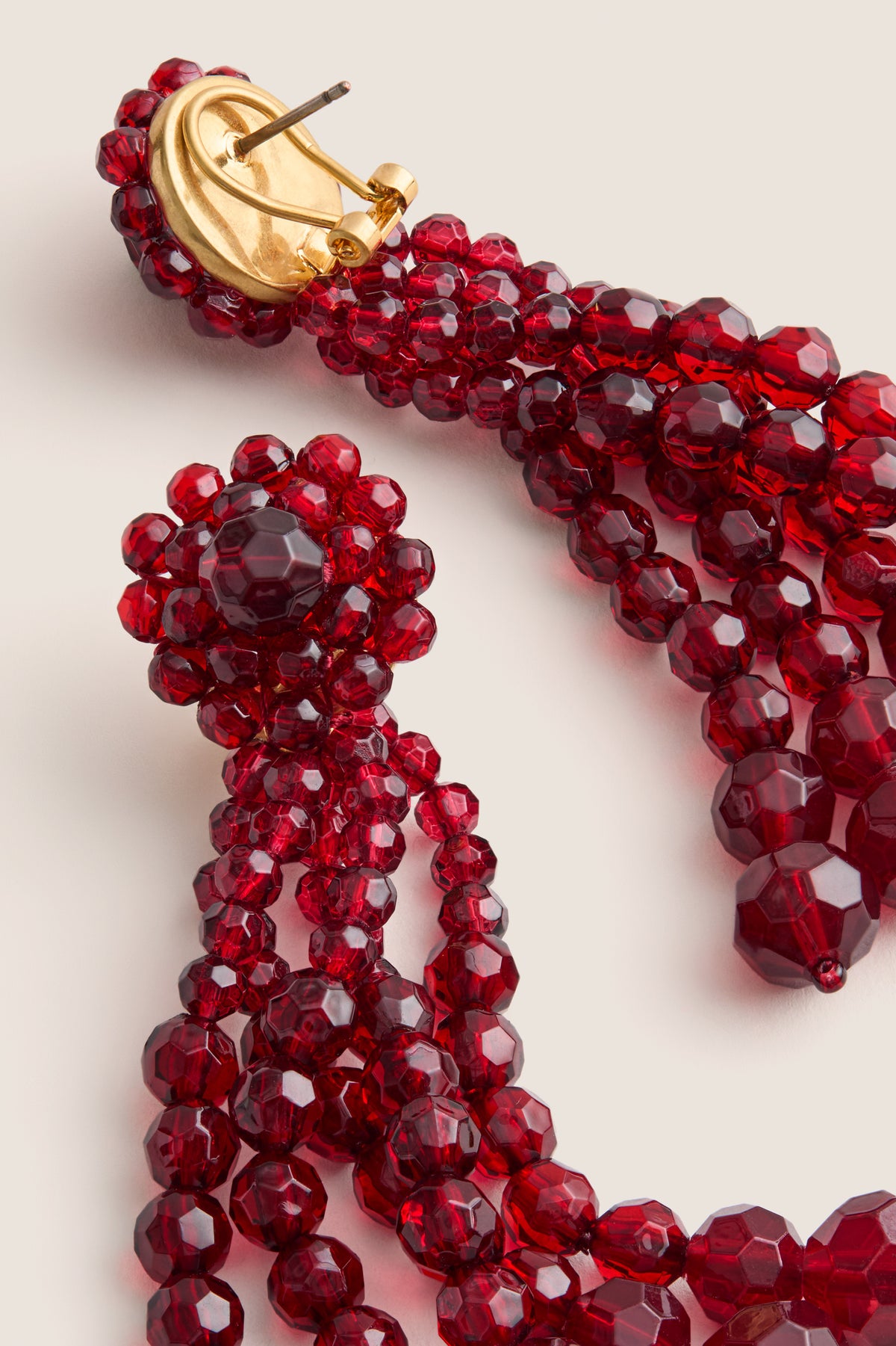 Oxblood Beaded Drop Earrings