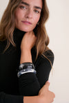 Lucite and Black Bangle Set
