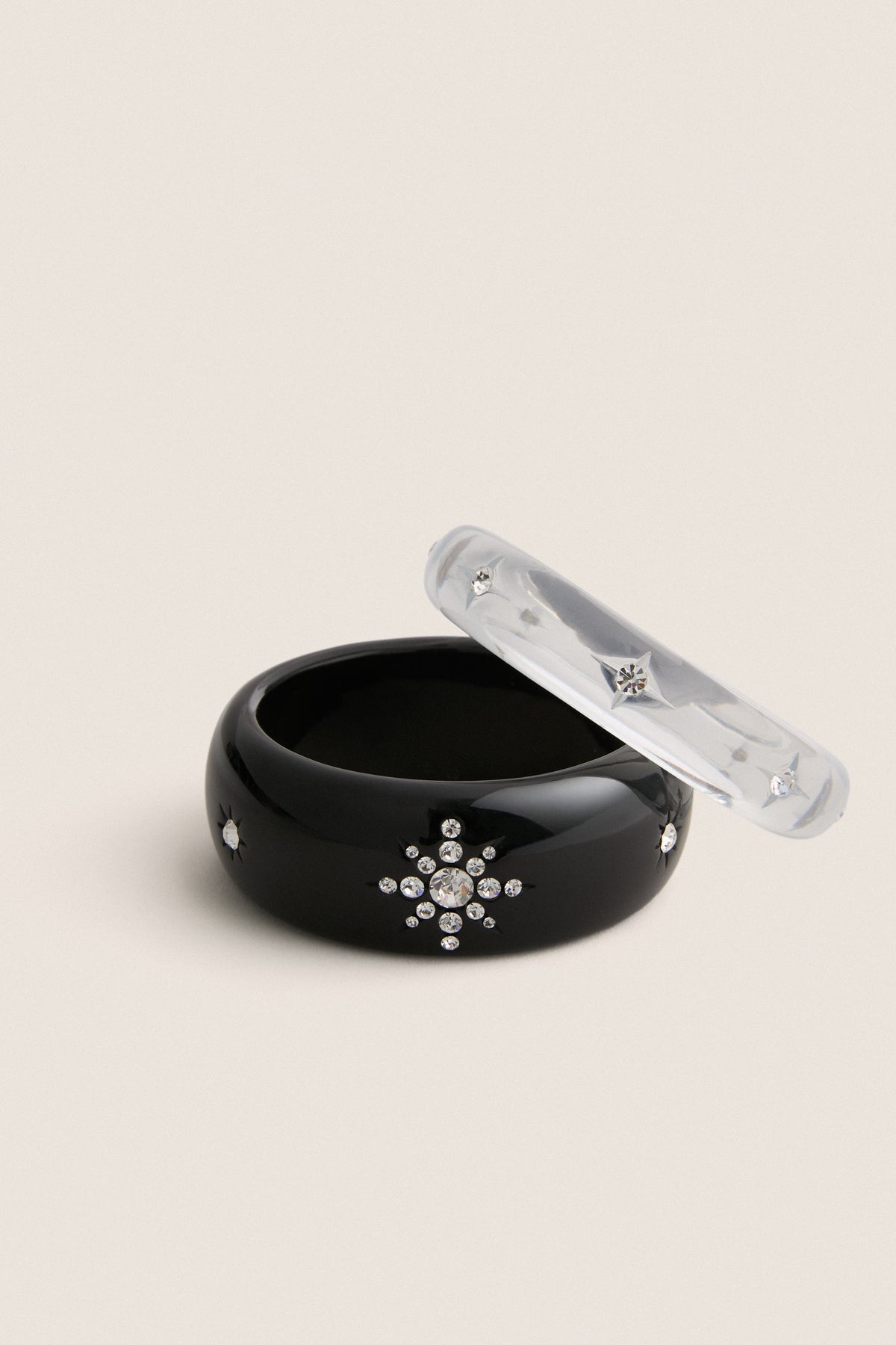 Lucite and Black Bangle Set