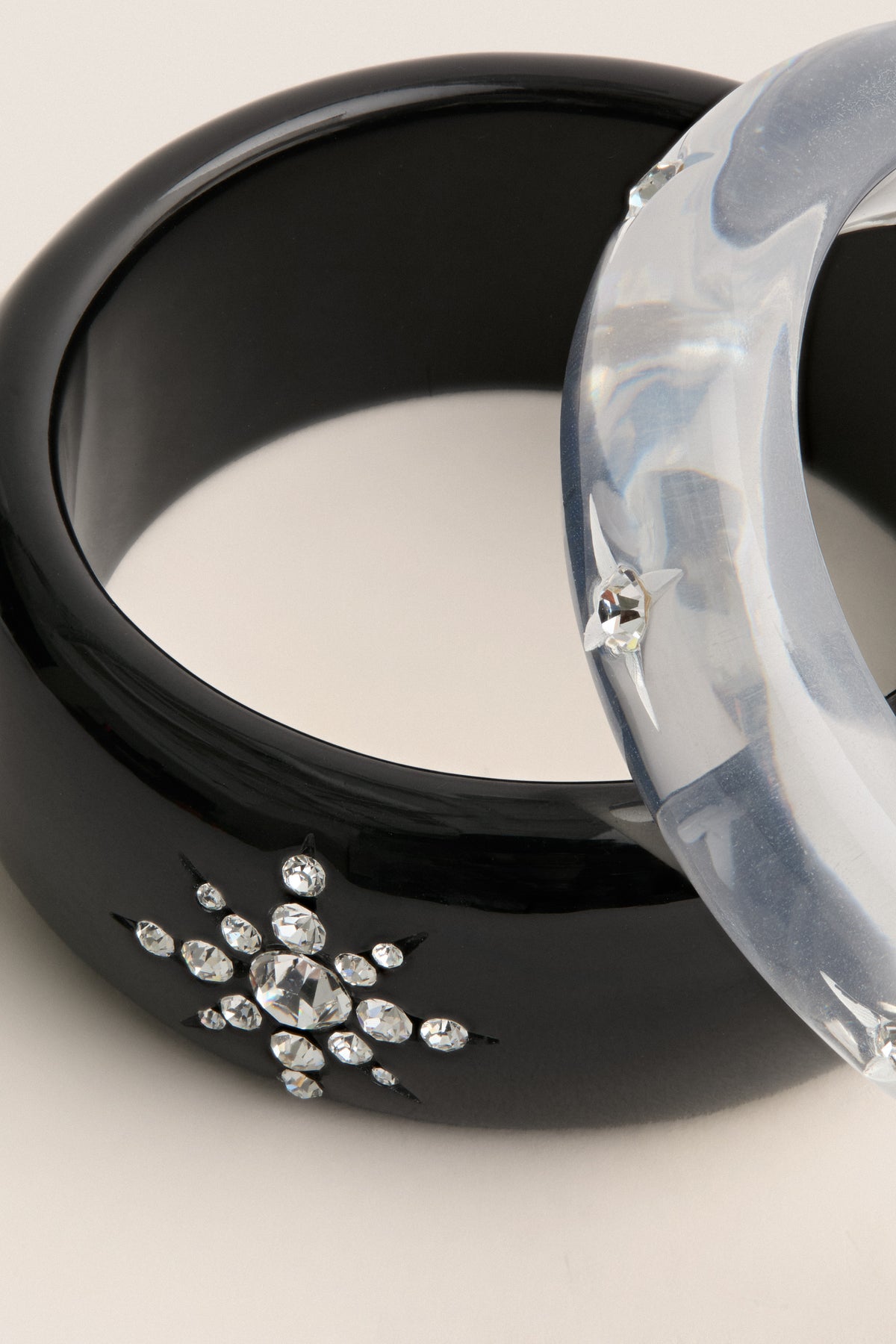 Lucite and Black Bangle Set