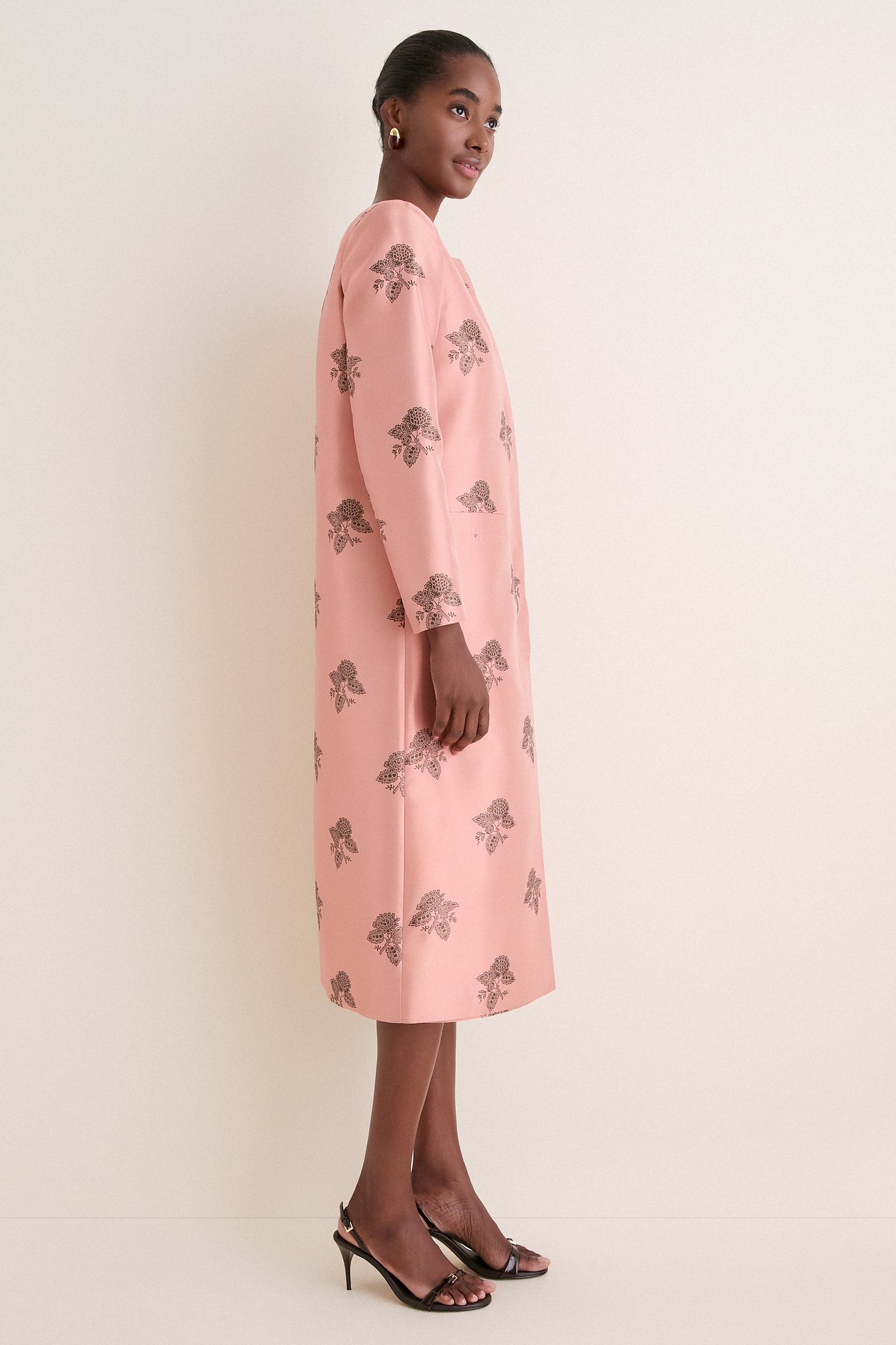 Apricot Jacquard Callas Coat