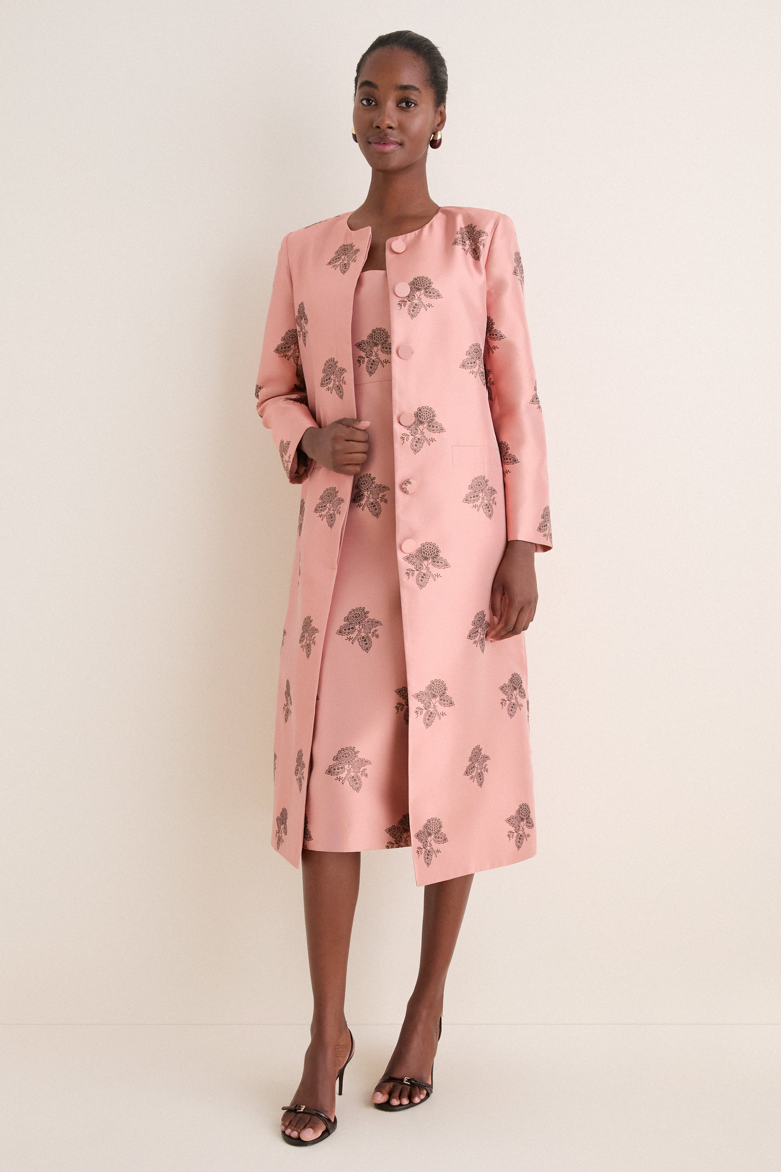 Apricot Jacquard Callas Coat