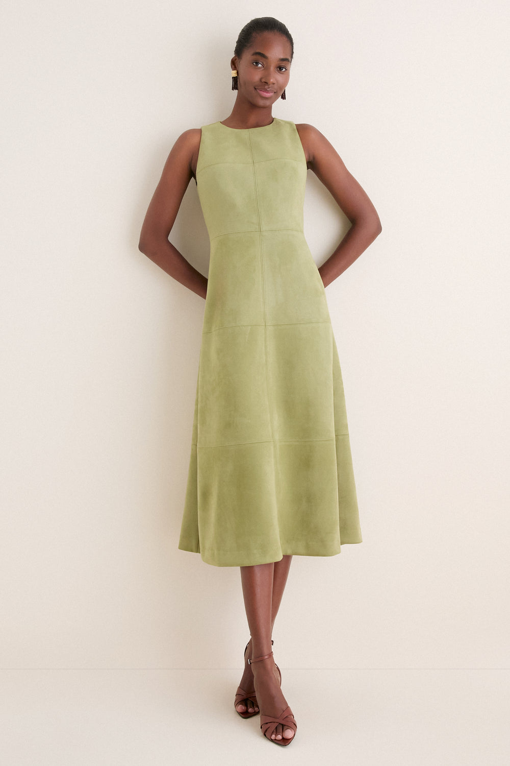 Tuckernuck Moss Suede Manon Dress Moss / M