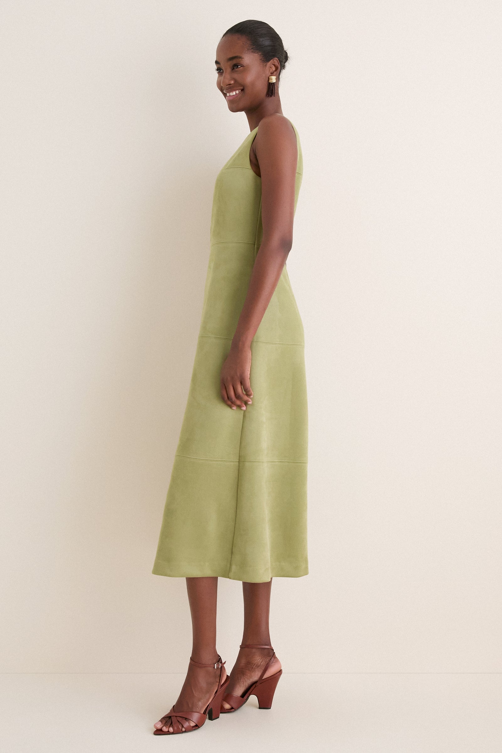 Moss Suede Manon Dress