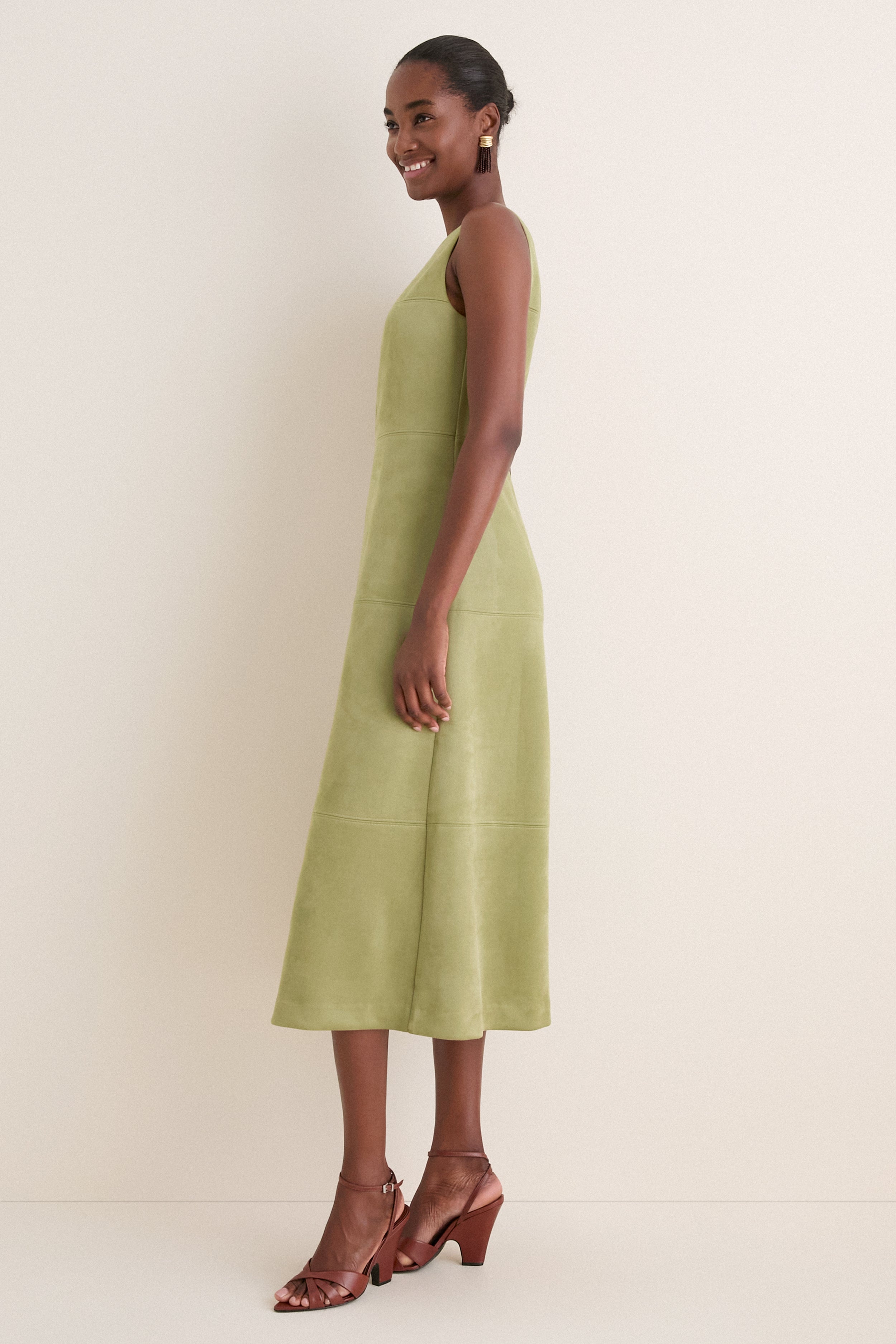 Moss Suede Manon Dress