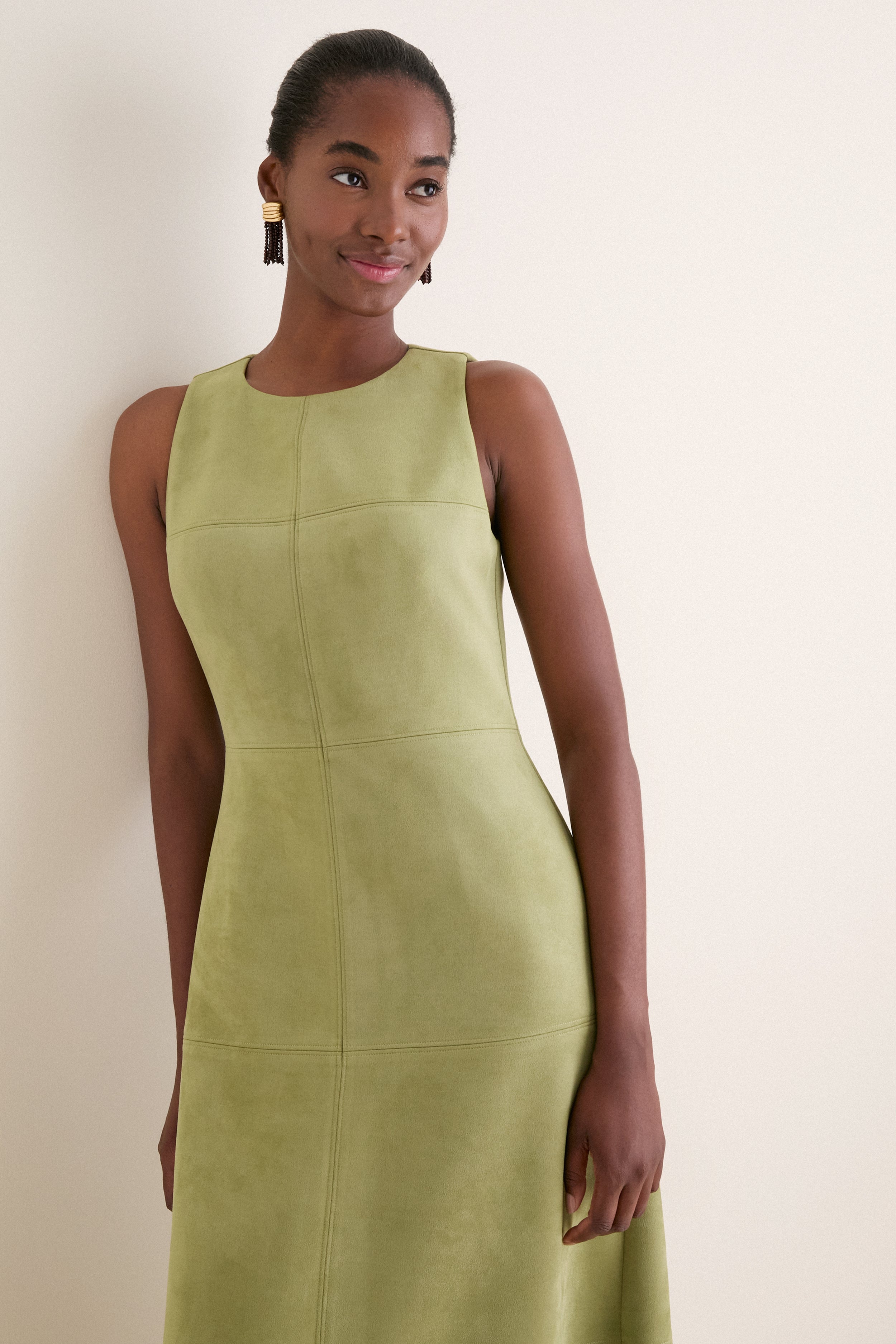 Moss Suede Manon Dress