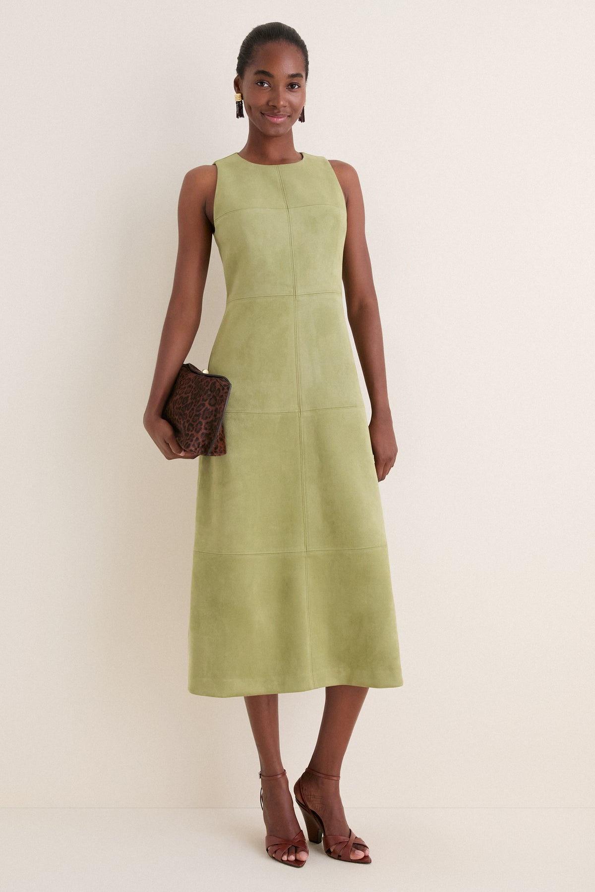 Moss Suede Manon Dress