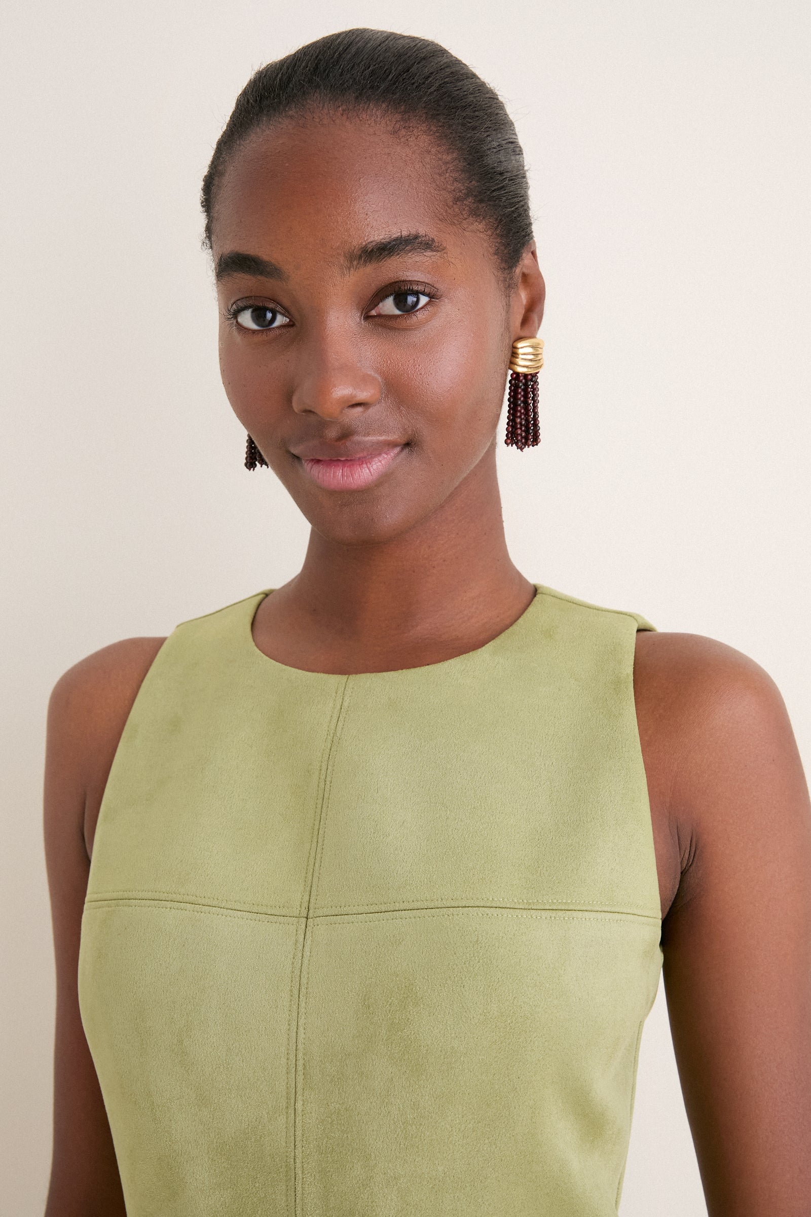 Moss Suede Manon Dress