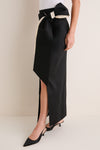 Noir Taffeta Angelise Tie Skirt