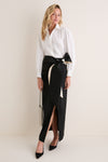 Noir Taffeta Angelise Tie Skirt