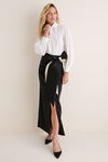 Noir Taffeta Angelise Tie Skirt