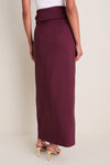 Wine Taffeta Angelise Tie Skirt