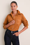 Tan Suede Redford Button Down