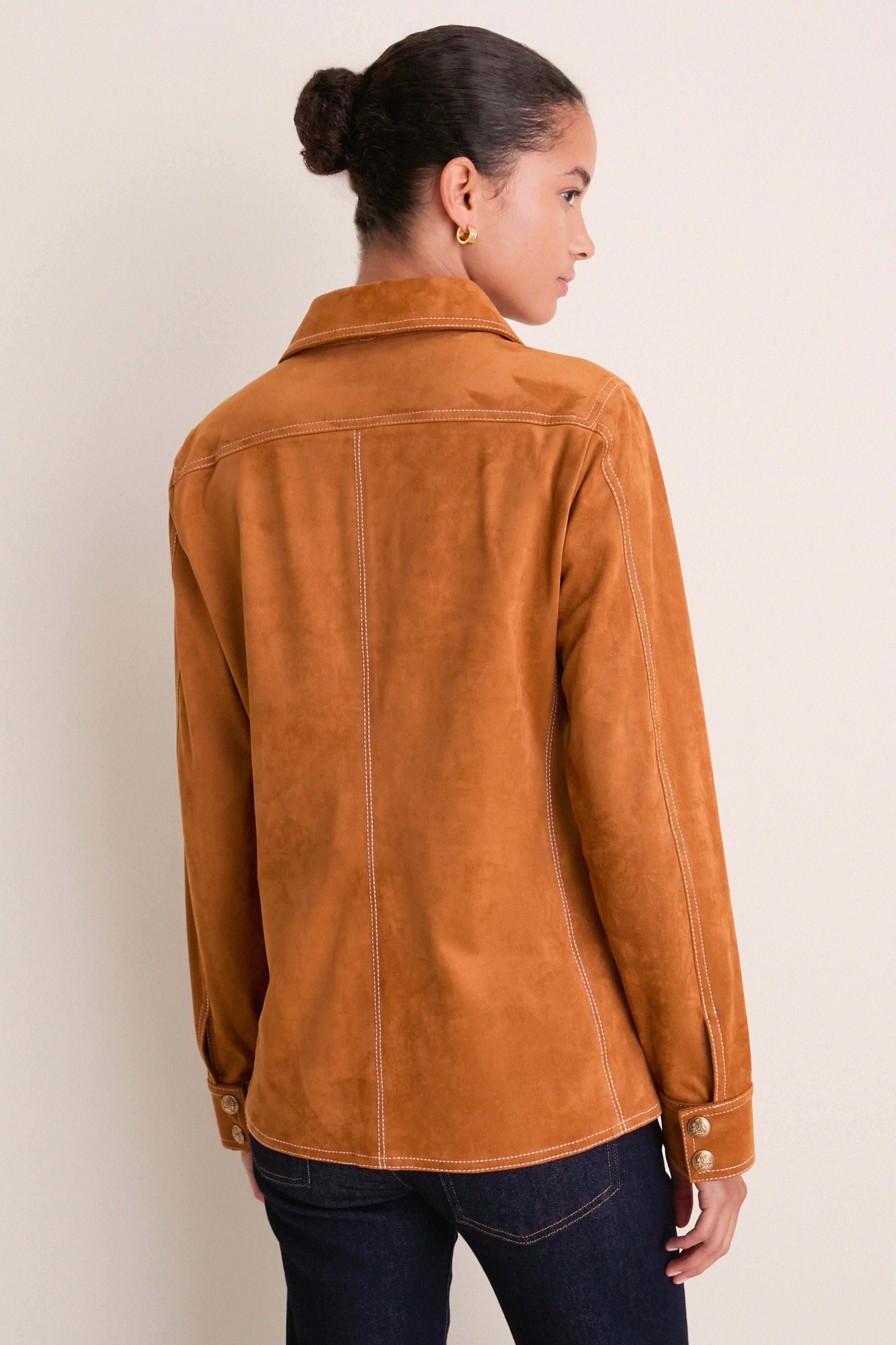 Tan Suede Redford Button Down