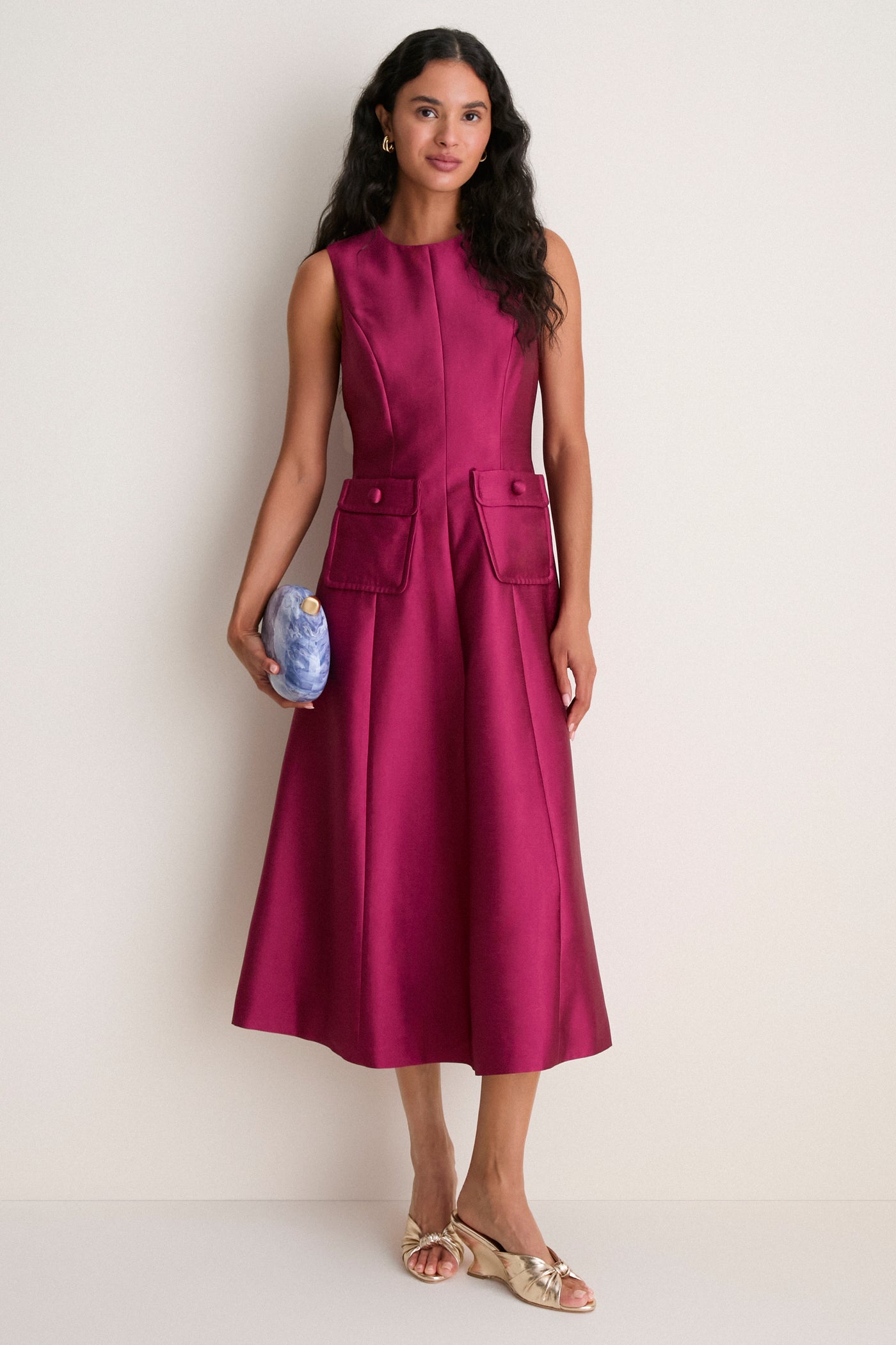 Berry Dupioni Helene Dress
