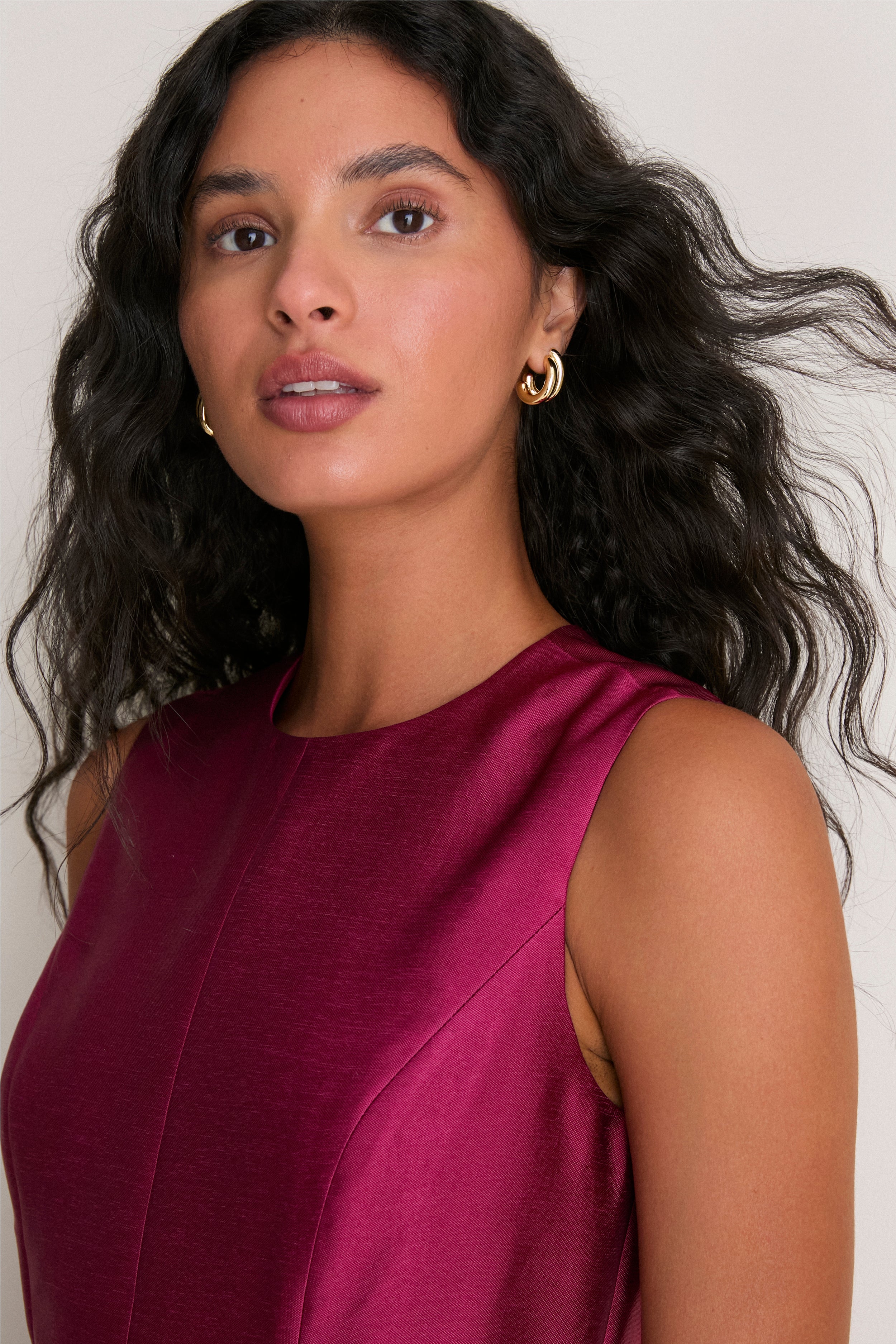 Berry Dupioni Helene Dress