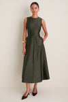 Evergreen Dupioni Helene Dress