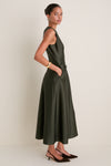 Evergreen Dupioni Helene Dress