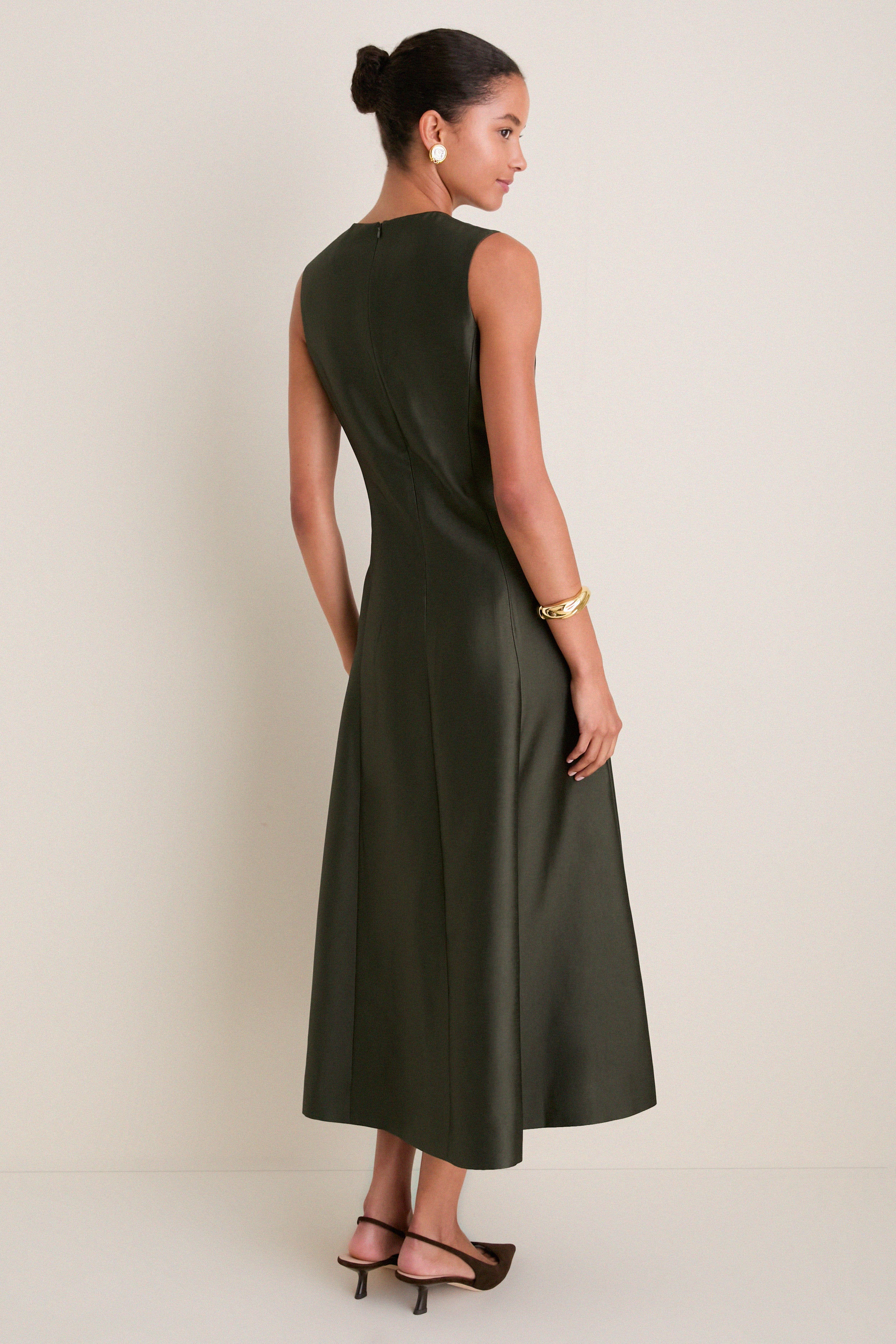 Evergreen Dupioni Helene Dress