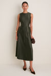 Evergreen Dupioni Helene Dress
