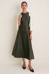 Evergreen Dupioni Helene Dress