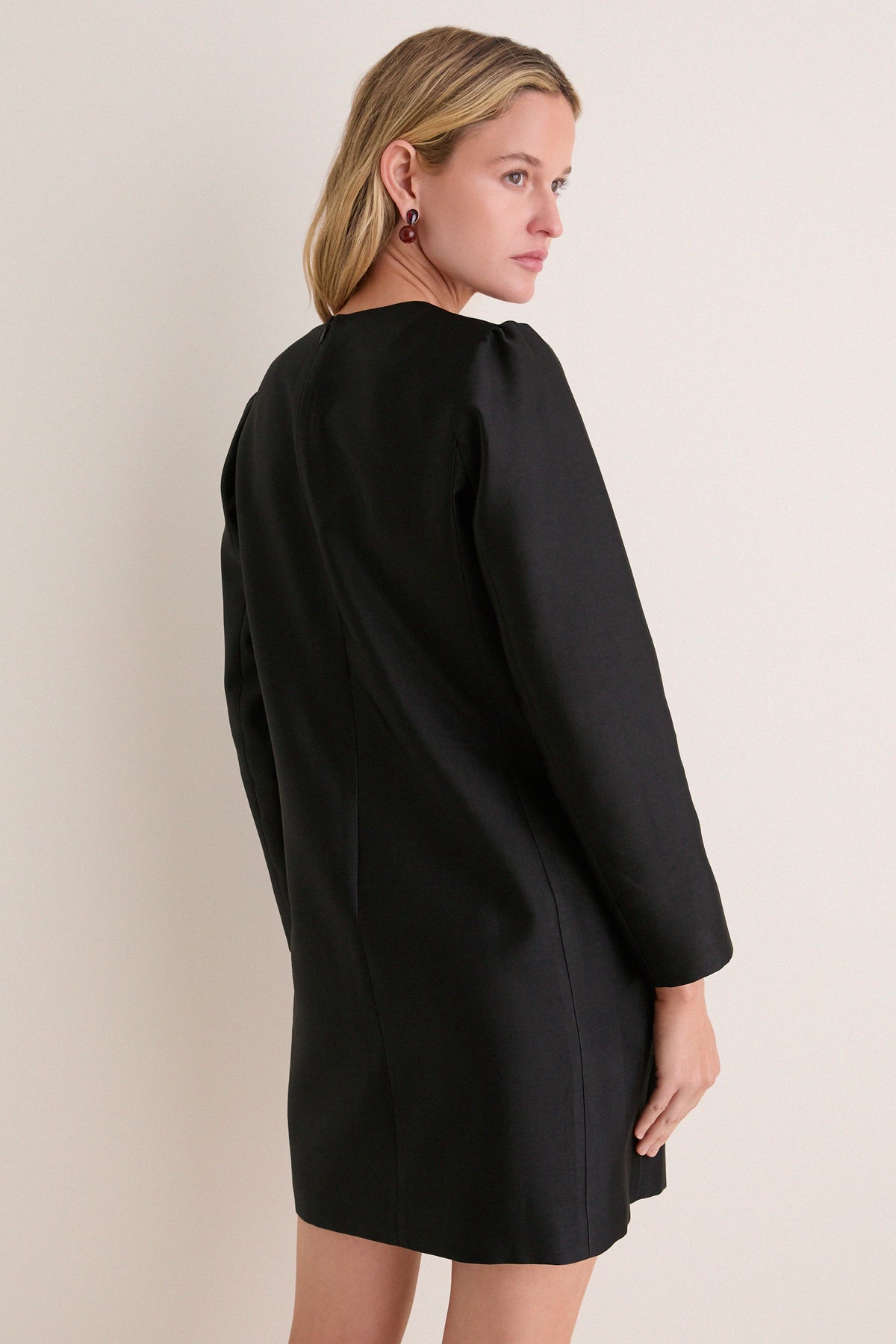 Black Wildflower Embroidered Dupioni Rebecca Dress