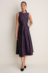 Plum Dupioni Helene Dress