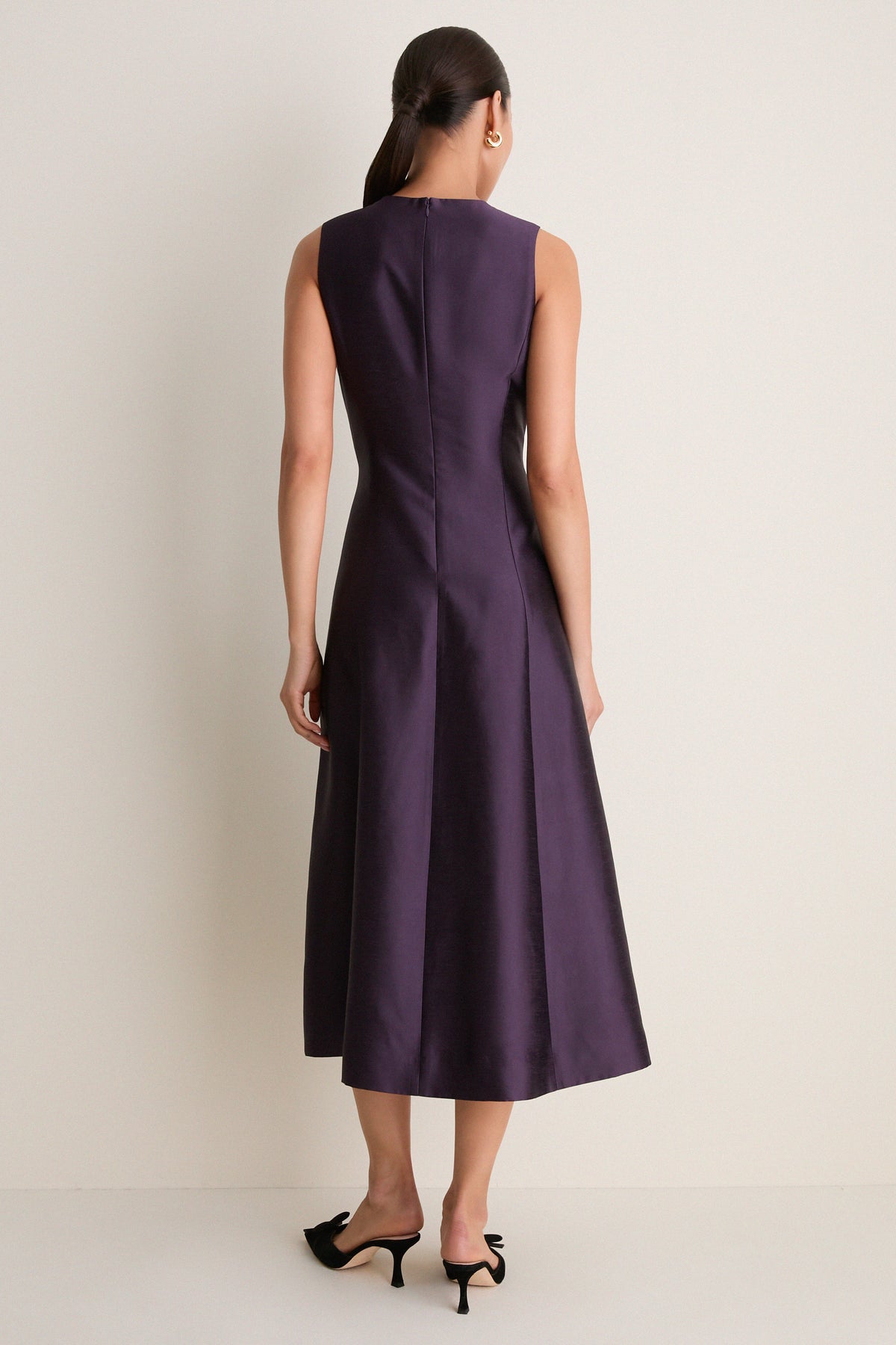 Plum Dupioni Helene Dress