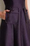 Plum Dupioni Helene Dress