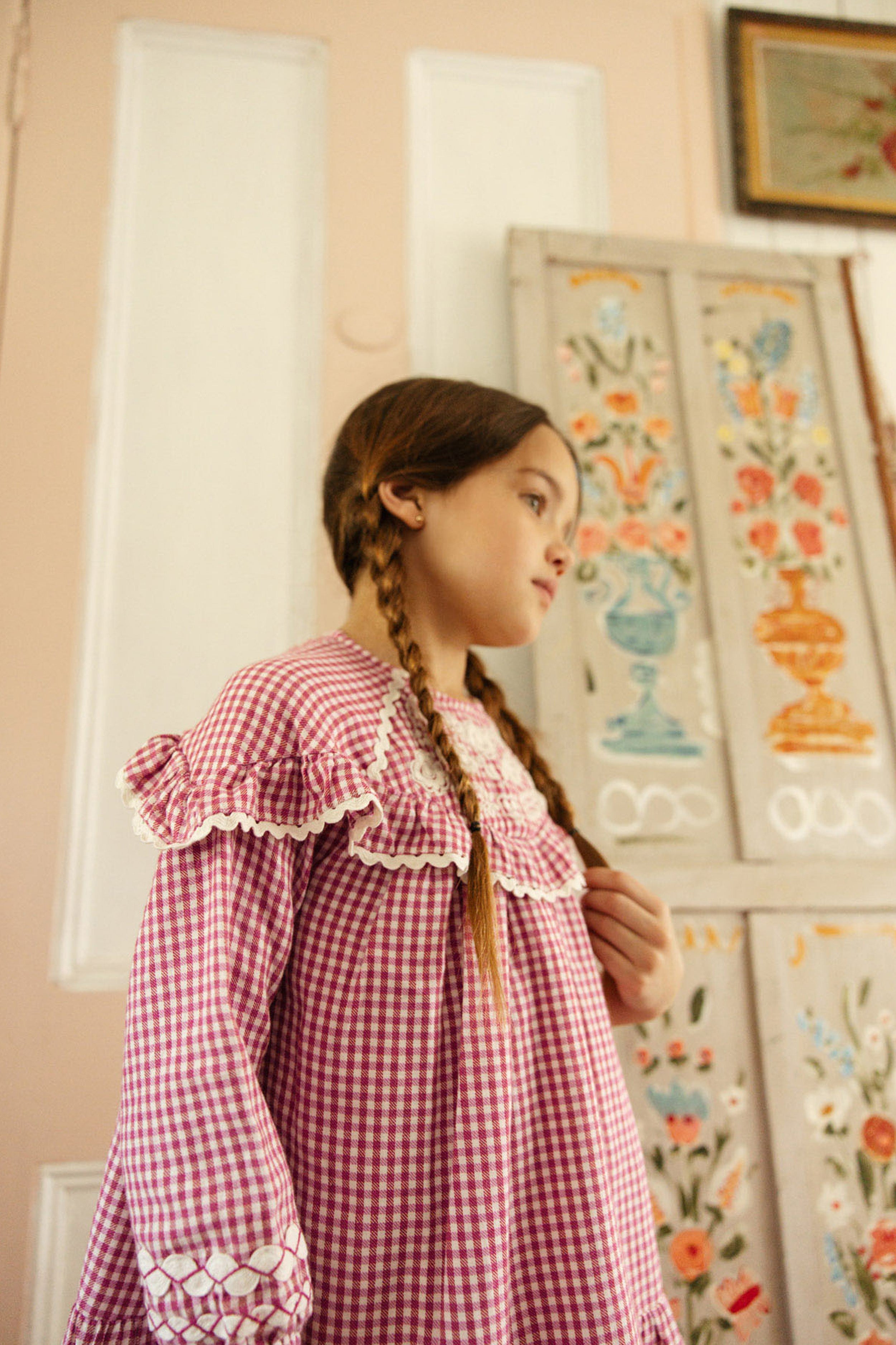 Raspberry Check Orana Dress
