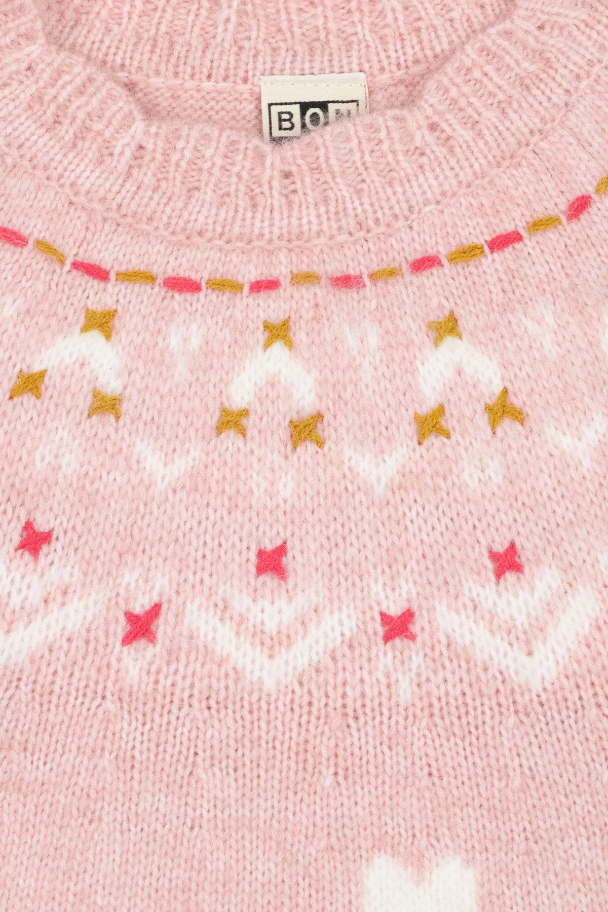 Pink and White Heart Sweater