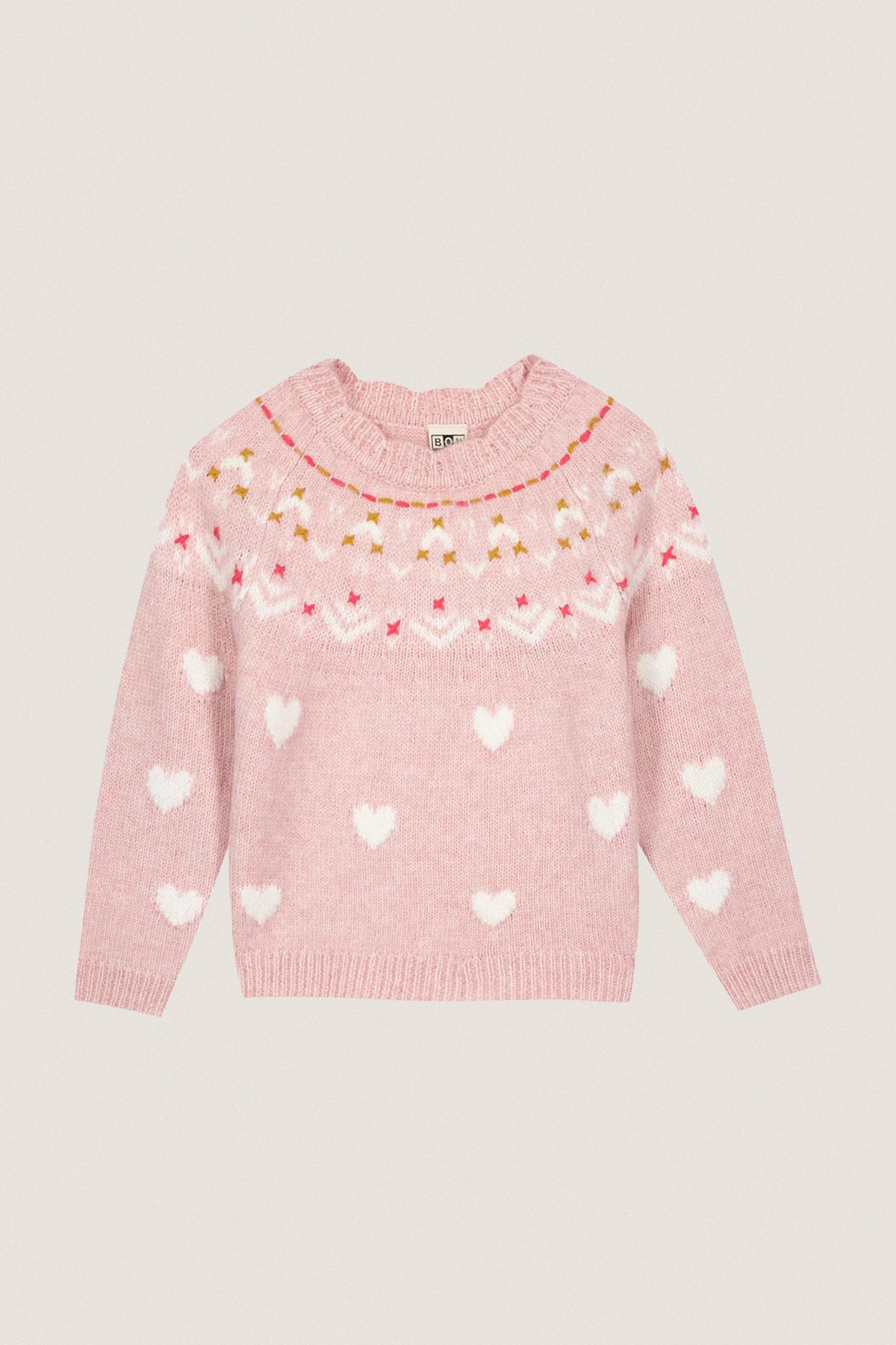 Pink and White Heart Sweater