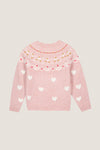 Pink and White Heart Sweater