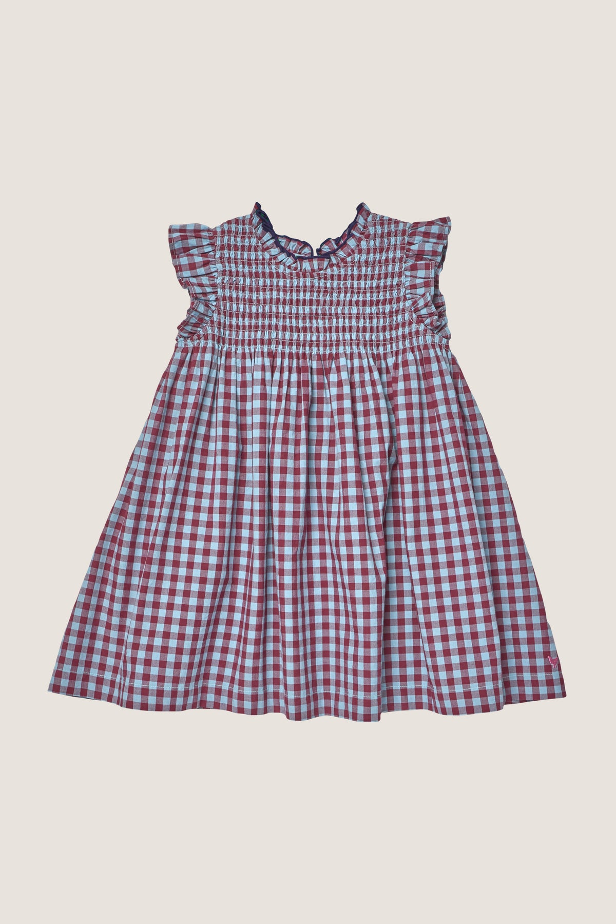 Red Light Blue Check Stevie Dress