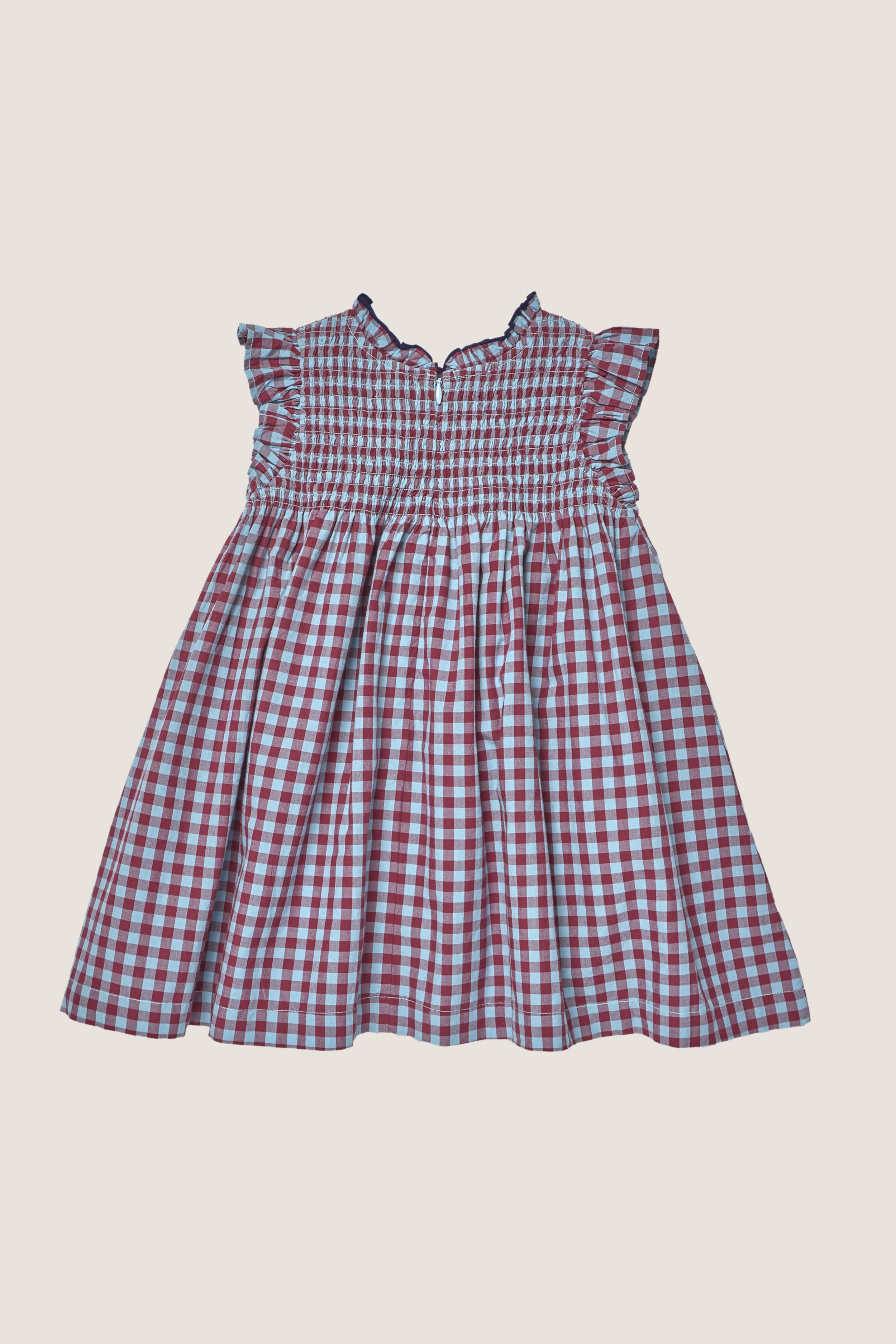 Red Light Blue Check Stevie Dress