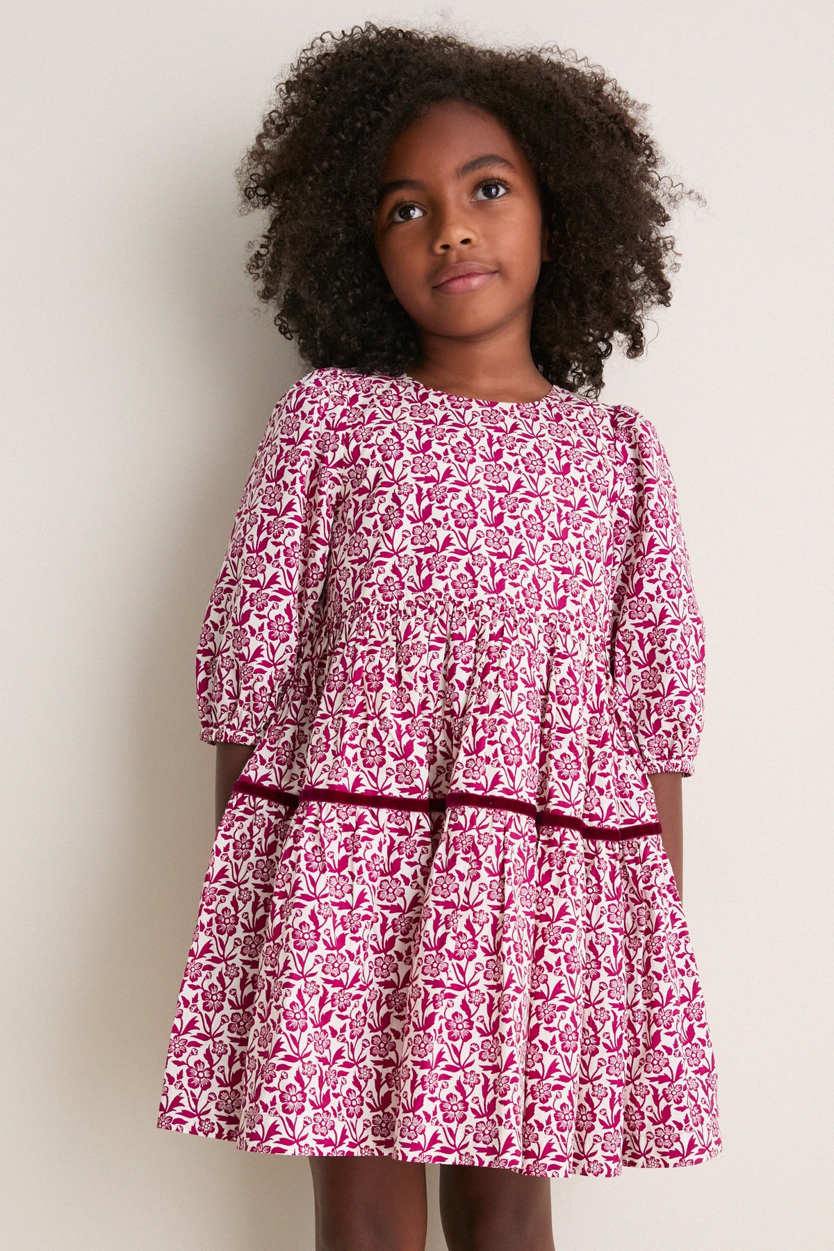 Burgundy Climbing Floral Maribelle Dress