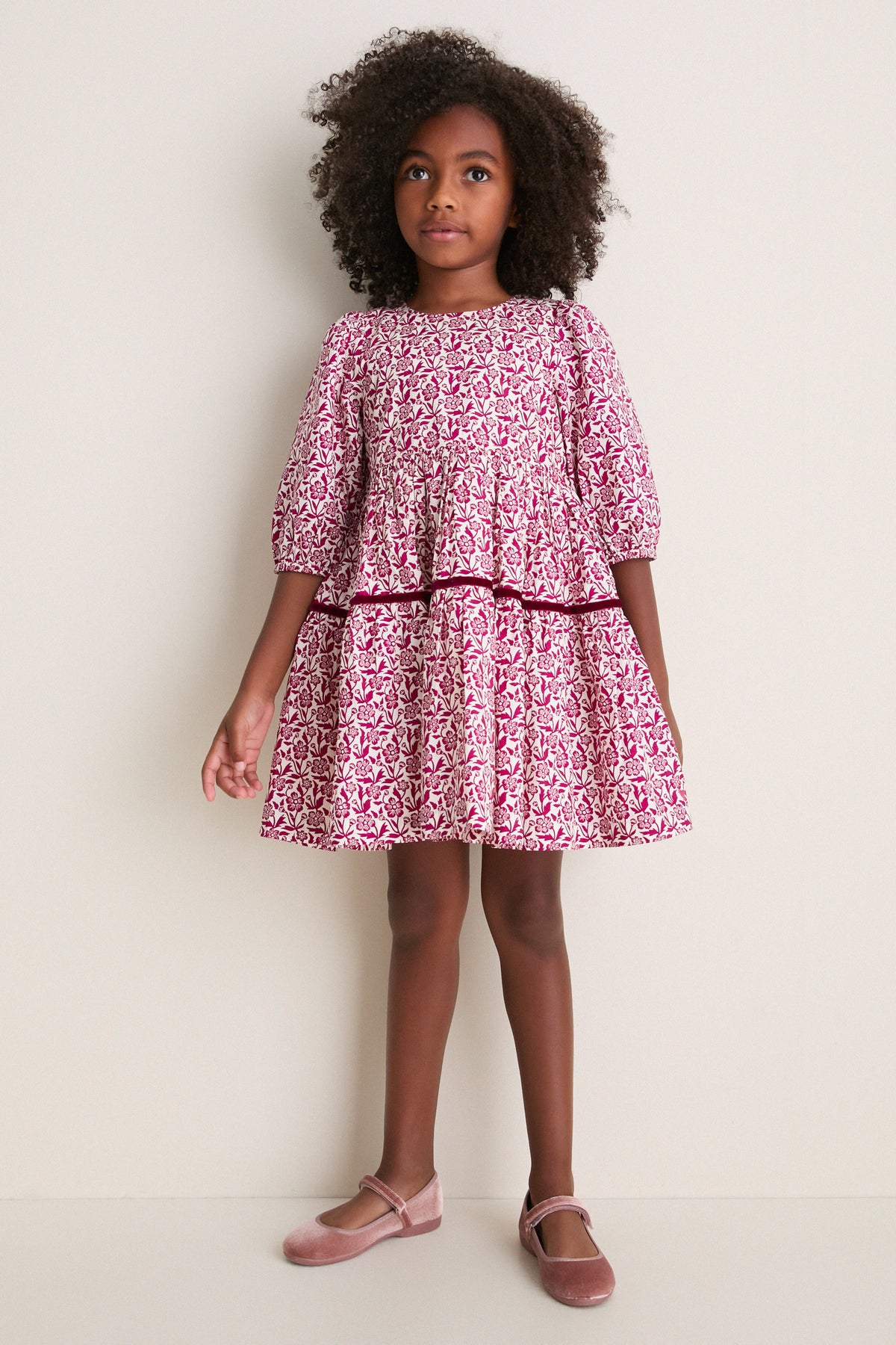 Burgundy Climbing Floral Maribelle Dress