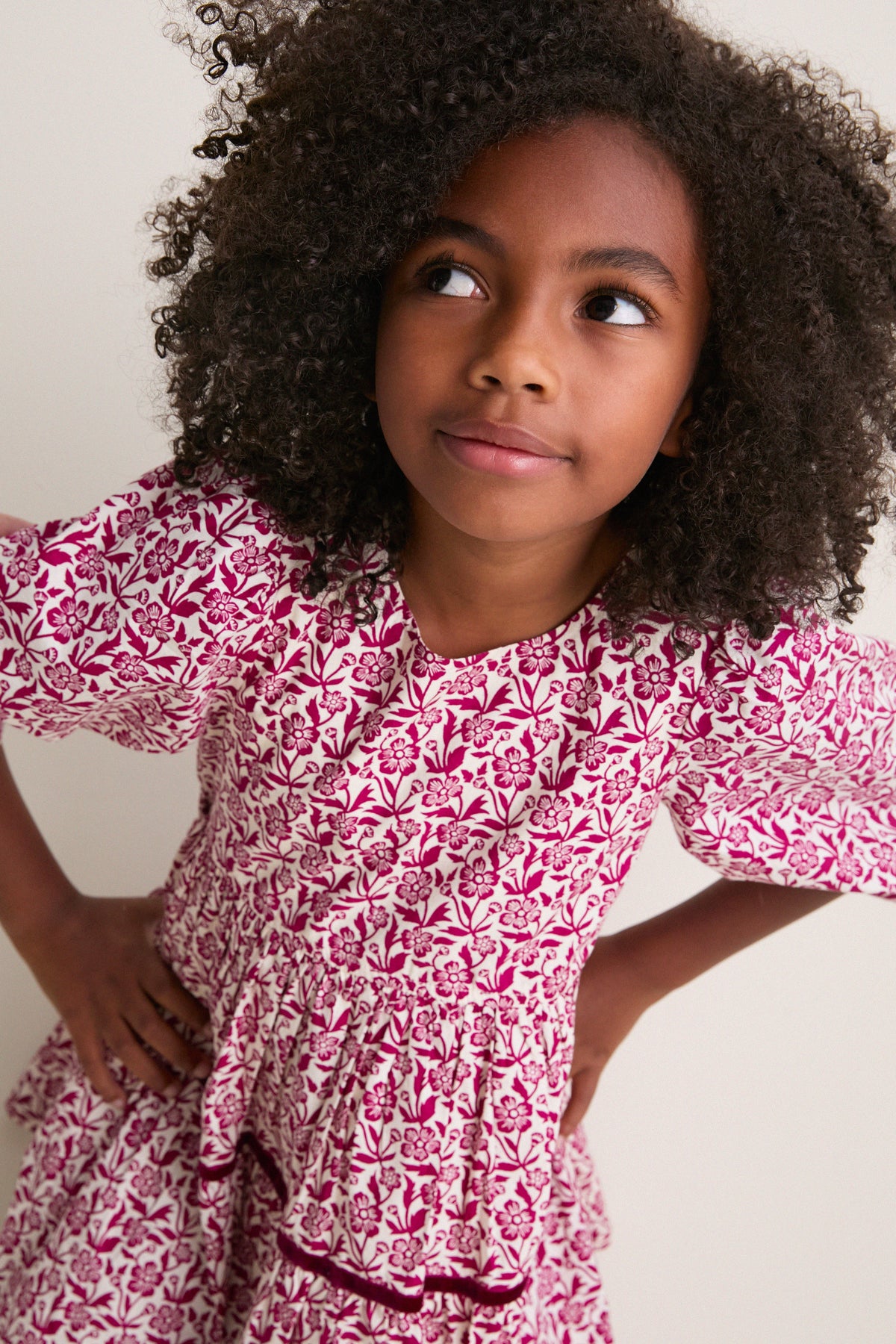 Burgundy Climbing Floral Maribelle Dress