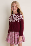 Pink Flower Embroidery Blossom Sweater